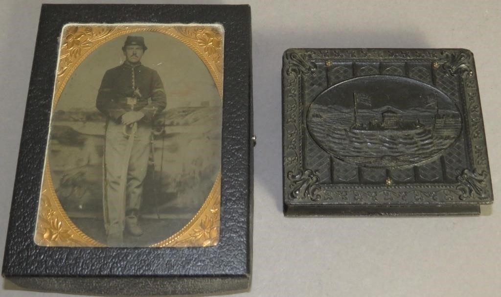 2 RARE SOLDIER/NAVAL PHOTOSca. 1860s;