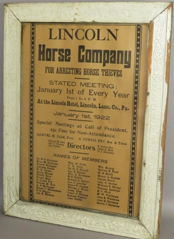 RARE PRINTED BROADSIDE FOR LINCOLN HORSE