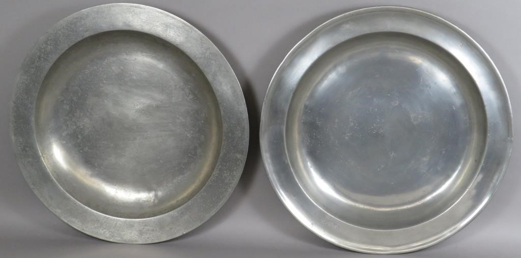 2 ENGLISH PEWTER DEEP DISHESca  2fb0e92