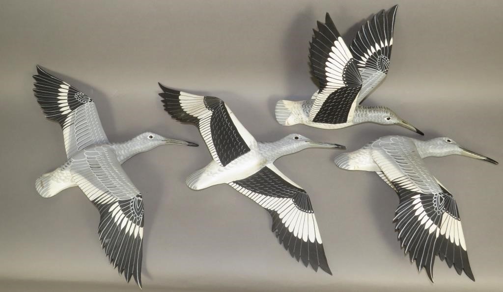 GROUP OF 4 SHOREBIRD WALLHANGINGSca  2fb0e36