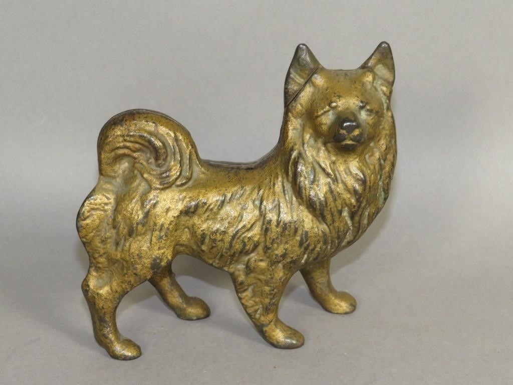 CAST IRON SPITZ DOG BANKca. 1928; attributed