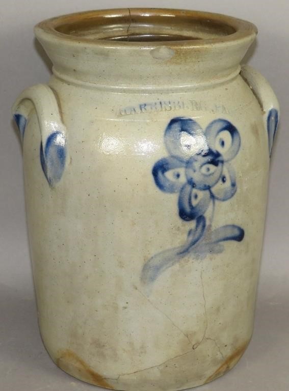 COBALT DECORATED STONEWARE CHURN 2fb0eb9