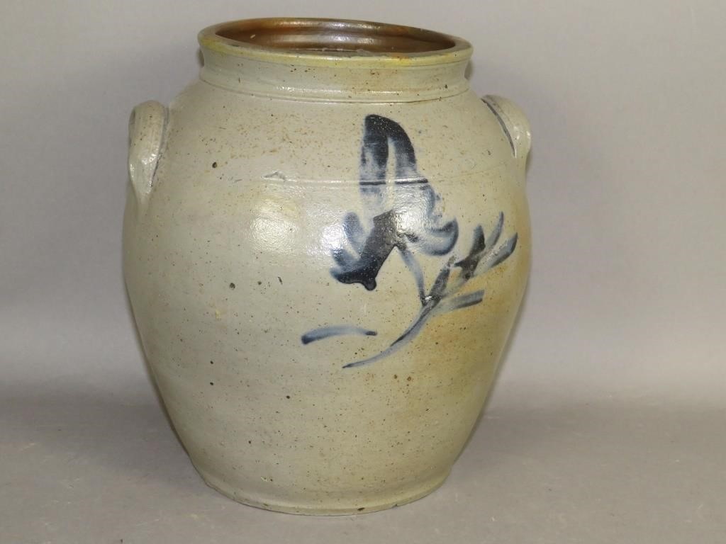 COBALT DECORATED STONEWARE JARca  2fb0f44