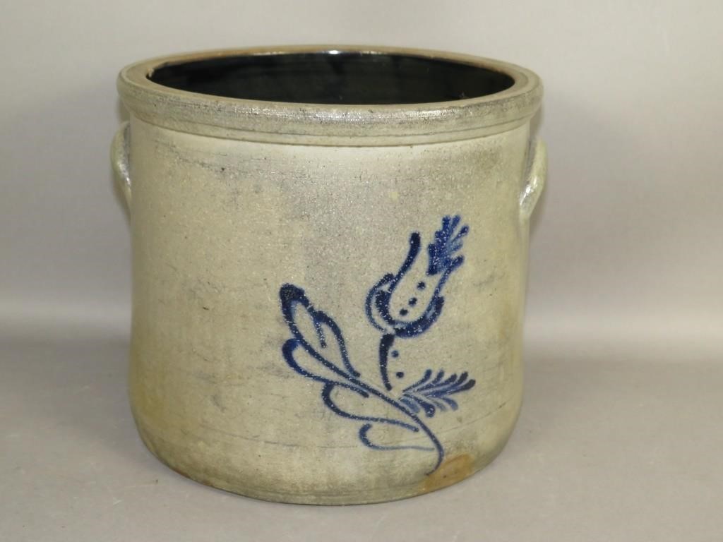 COBALT DECORATED STONEWARE CROCKca  2fb0f48