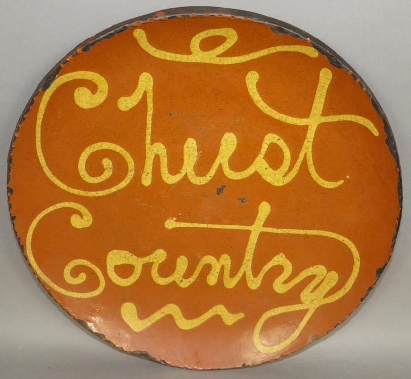 FOLK ART SLIPWARE PLATE BY GREG SHOONERca.