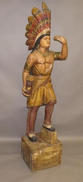 CARVED POLYCHROME PAINTED CIGAR 2fb1007