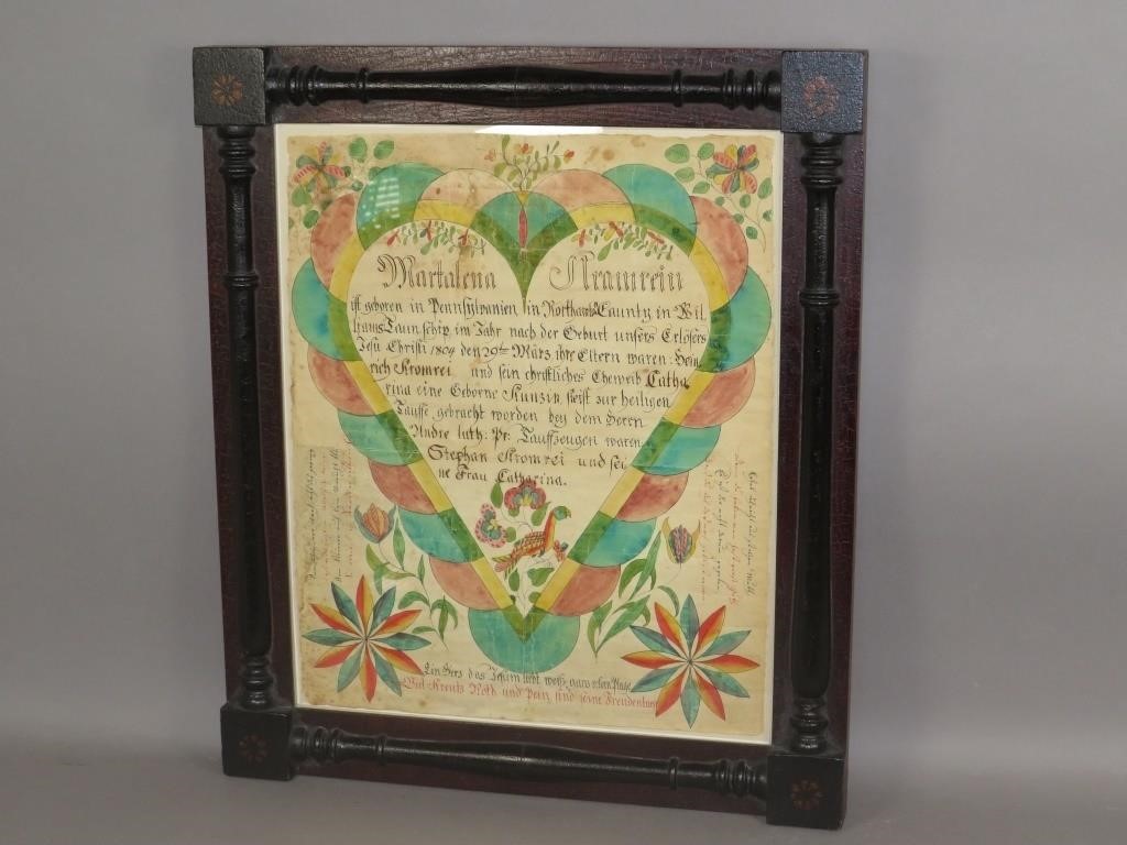 INK & WATERCOLOR FRAKTUR ATTRIBUTED