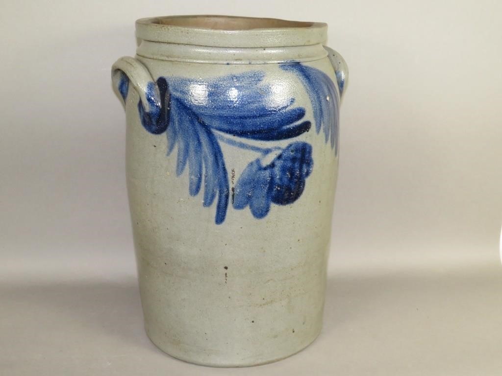 COBALT DECORATED STONEWARE CROCKca  2fb10b4