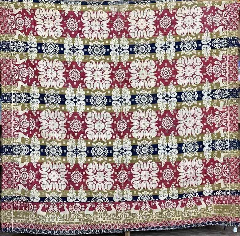 JACQUARD WOVEN COVERLET BY MARTIN HOKE,