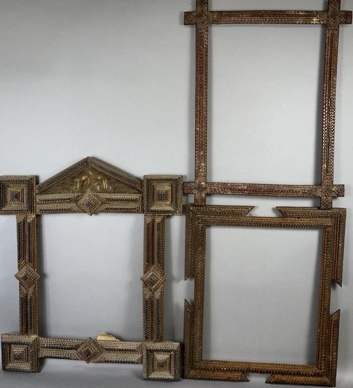 3 TRAMP ART FRAMES CA. 1880-1920; ALL