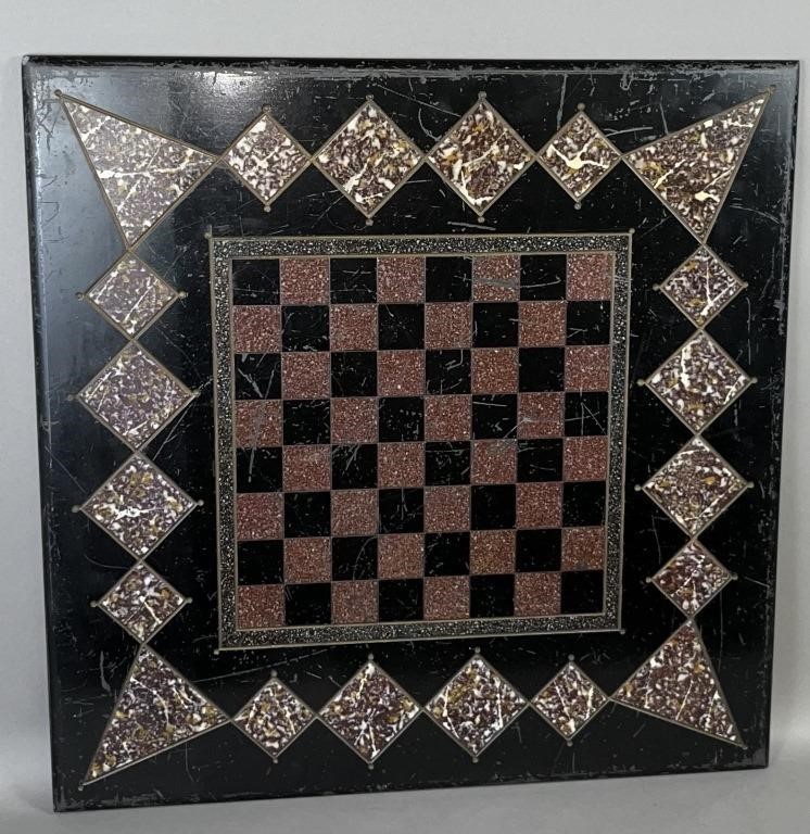 PA DECORATIVE PAINTED SLATE CHECKERBOARD 2fb1191
