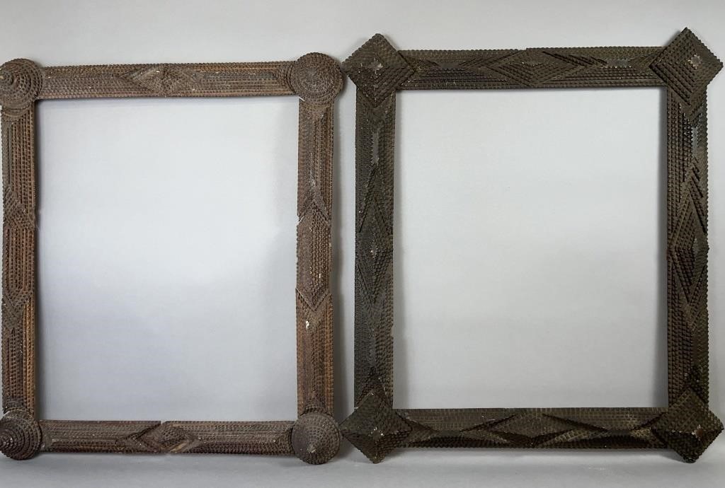 2 LARGE TRAMP ART FRAMES CA.1880-1920;