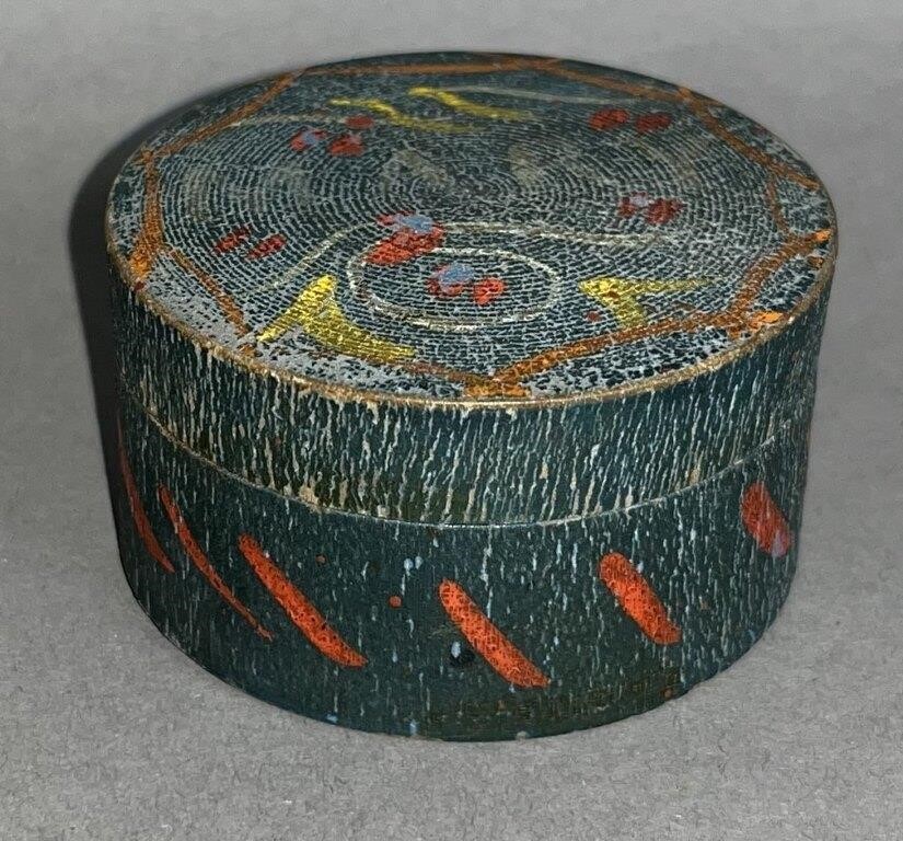 TURNED POLYCHROME PAINTED LIDDED 2fb1199