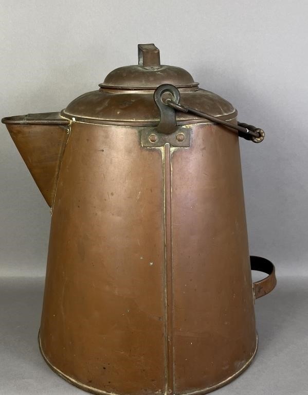 PHILADELPHIA COPPER COFFEE POT, SIGNED