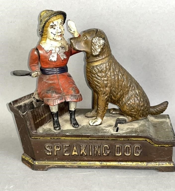 EARLY SPEAKING DOG MECHANICAL BANK 2fb116a