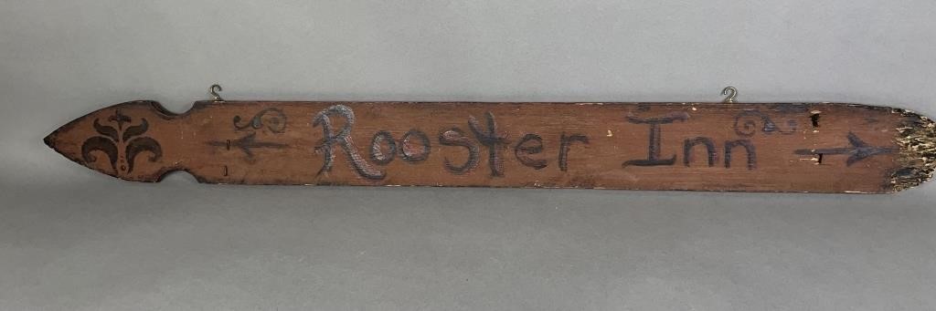 ROOSTER INN SIGN CRAFTED FROM SALVAGED 2fb1265