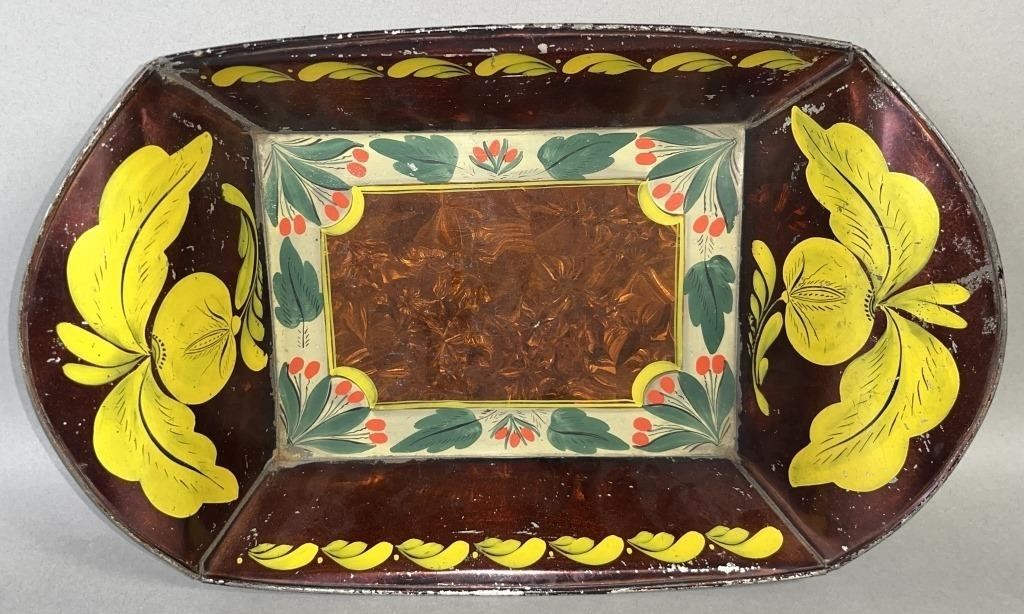 FINE PA TOLEWARE APPLE TRAY ATTRIBUTED