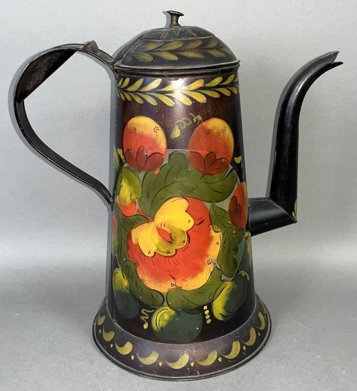 FINE TOLEWARE TEAPOT CA 1830 1850  2fb1311