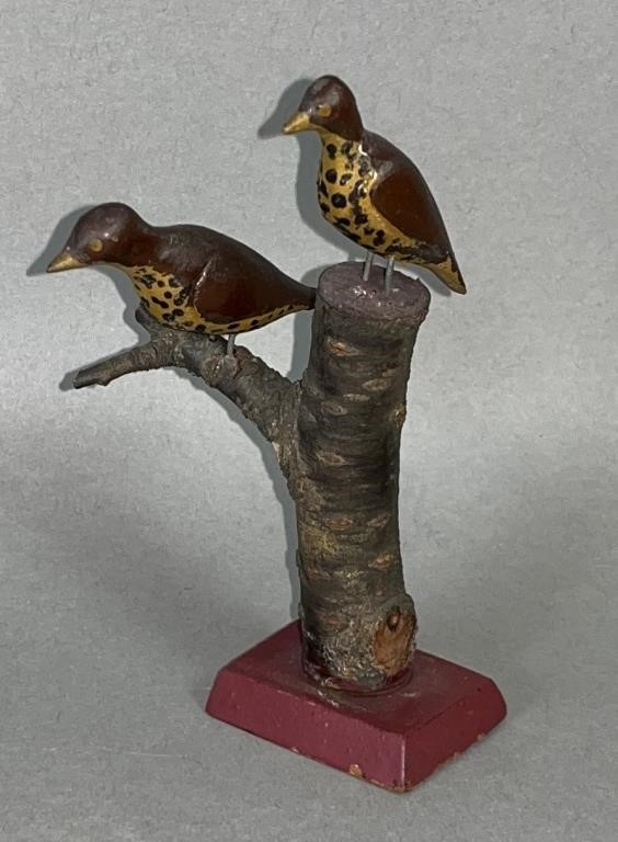 SMALL FOLK ART BIRD TREE BY GEORGE WOLFSKILL,Fivepointville,