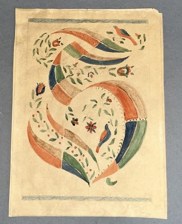 SCHWANKFELDER TYPE WATERCOLOR FRAKTUR 2fb1389