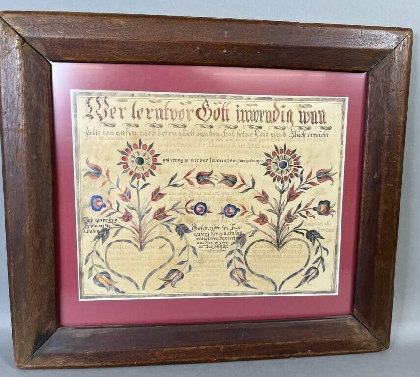 FRAMED FRAKTUR VORSCHRIFFT ATTRIBUTED 2fb1394