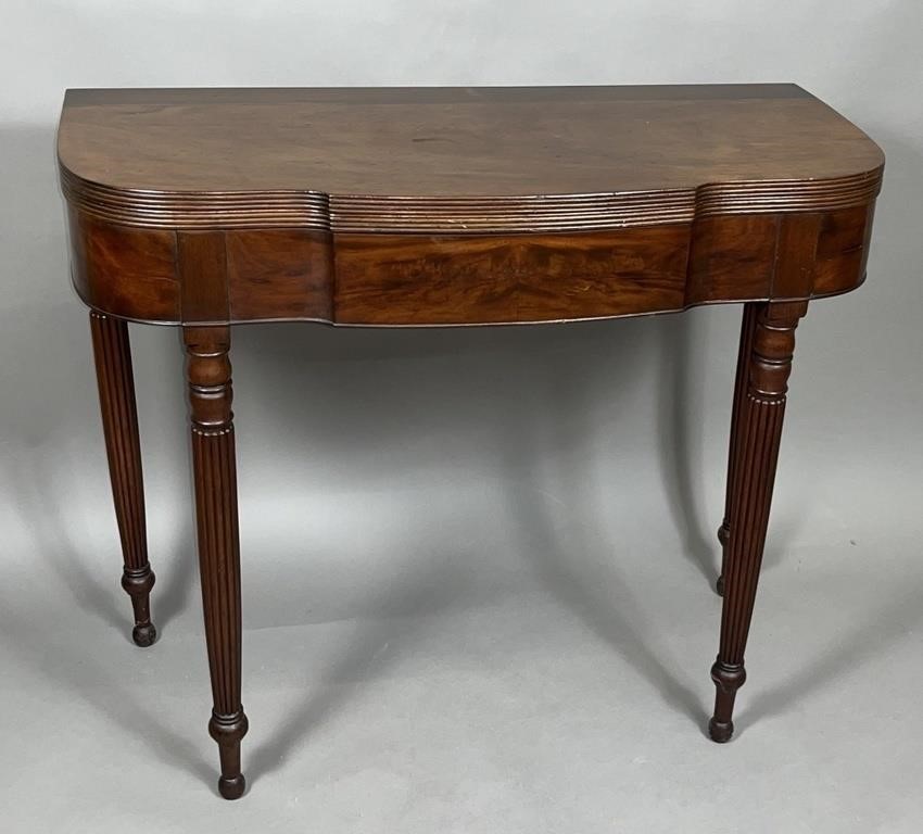 SHERATON CARD TABLE CA. 1825; IN MAHOGANY