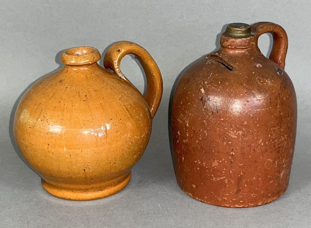 2 REDWARE ITEMS CA. 1870 & 1890; SMALL