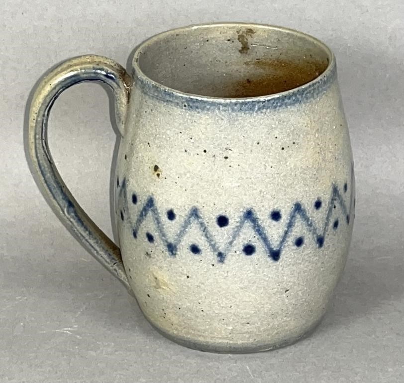 COBALT DECORATED STONEWARE MUG 2fb13e3