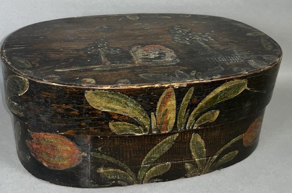 POLYCHROME PAINTED BOX ATTRIBUTED TO