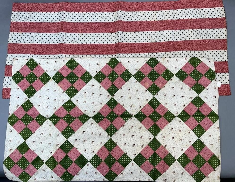 2 UNMATCHED PATCHWORK CALICO FABRIC 2fb1406