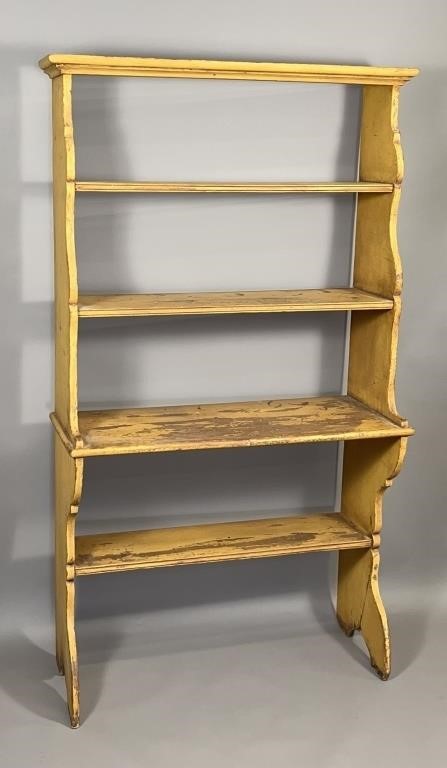 MUSTARD PAINTED FLOOR SHELF OR BUCKET