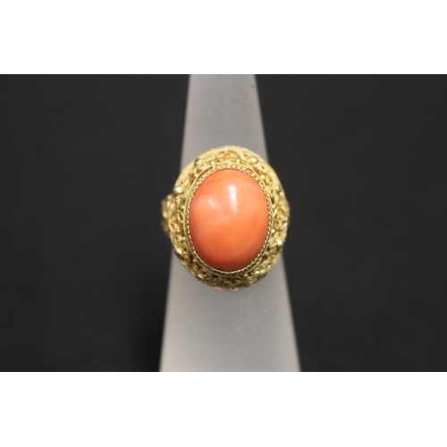 Pink Coral and silver gilt adjustable 2fb145d