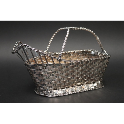 Christofle basket weave wine cradle,