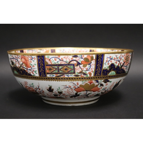 Antique Derby Imari pattern punch bowl,