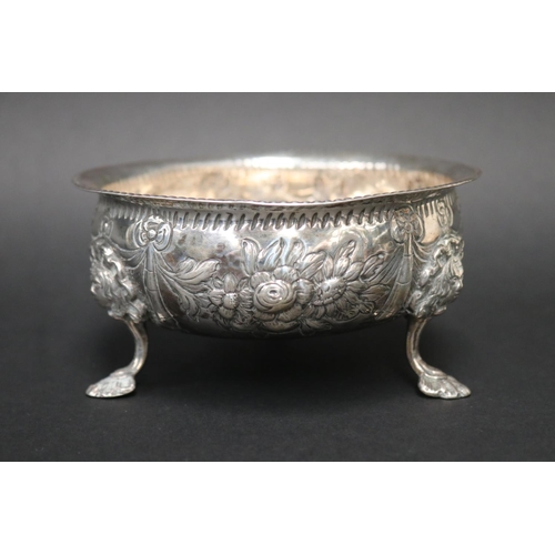 Antique sterling marked tri footed bowl,