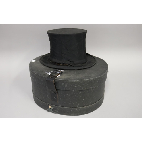 Antique collapsible top hat retailed 2fb15f1