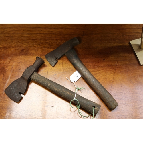 Two old rustic hatchets or axes  2fb16a2