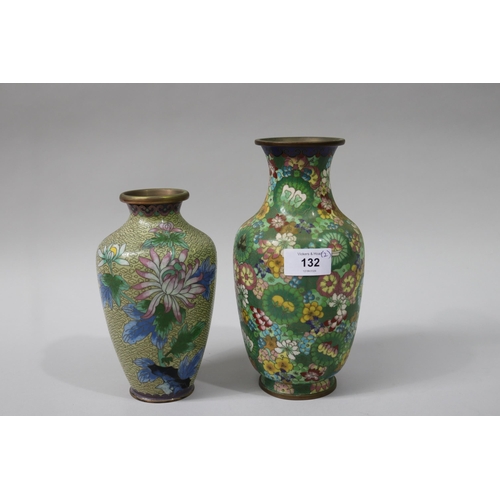 Two cloisonne vases, fine Milli flori