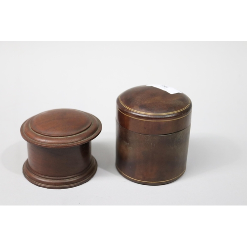 Two lidded jars one of treen  2fb16d5