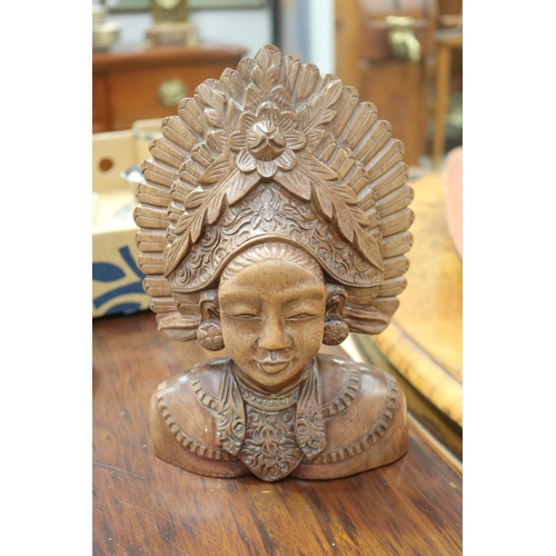 South East Asian carved wood bust  2fb17be