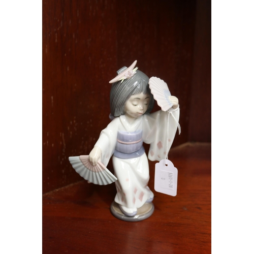 Lladro Oriental Dance girl with fans,