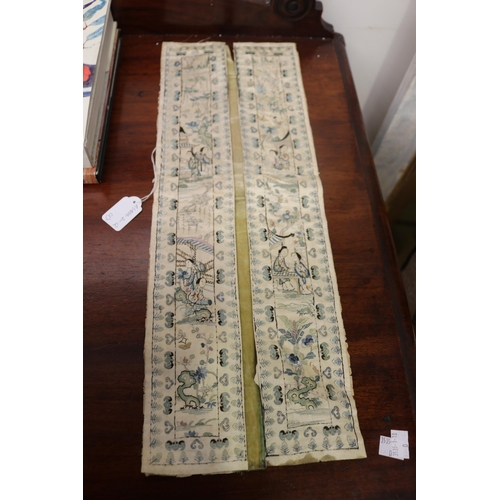 Two panels of antique Chinese silks 2fb17de