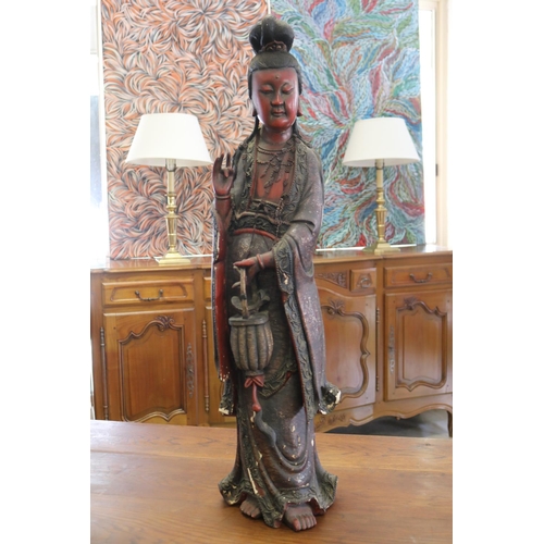 Large red lacquered wood figure 2fb179d