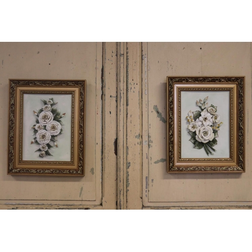 Two framed porcelain sprays of 2fb183b