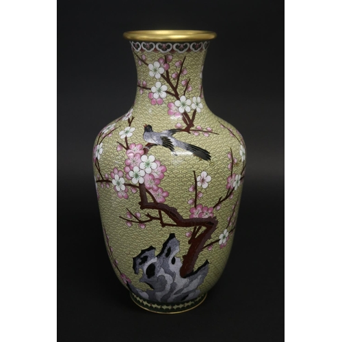 Large Chinese cloisonné vase, blossoming