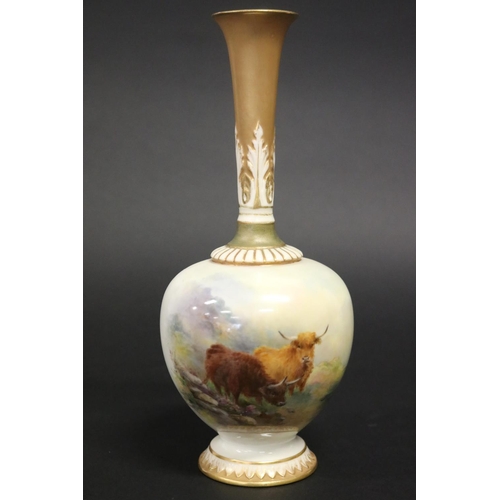 Royal Worcester fluted vase Highland 2fb18eb