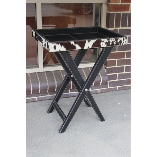 Cow hide X frame tray table approx 2fb18de