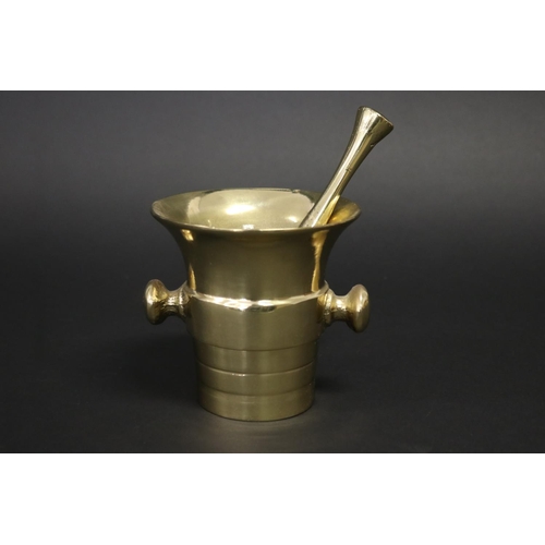 Polished bronze mortar pestle  2fb195d