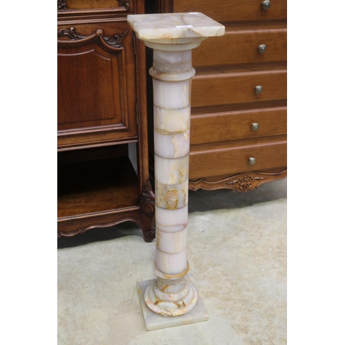 White onyx jardiniere stand approx 2fb1978