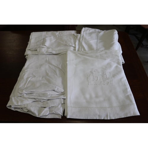 Four Antique French linen bed sheets 2fb19b5